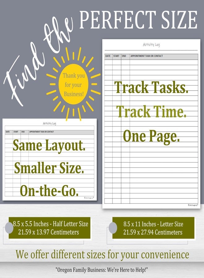 Life Charge Activity Log Notepad - Daily Tracker Planning Pad for Office Productivity, Task Tracking & Time Management Planner - Work Communication Logbook Timesheet, Get Organized - 8.5 x 11 Legal Pad, 60 Page - Image 2