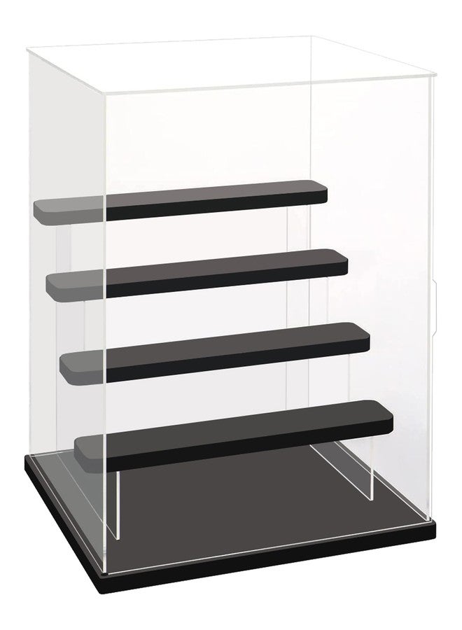 Choowin 5 Tier Clear Acrylic Display Case for Collectibles, Mini Figures, Pop Mart, Labubu, Sonny Angel, Smiski - Assemble Dustproof Acrylic Display Box with Door, Stand (Black Base Step) - Image 1