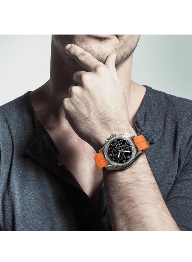 ELTRAZONE Magnetic Silicone Watch Band Strap – Quick Release Soft Sport Strap for Men & Women – Skin-Friendly, Sweat-Resistant Band with Magnetic Folding Clasp – Compatible with 16mm, 18mm, 19mm, 20mm, 22mm Watches – Ideal for Daily & Sports Wear orange - Image 4