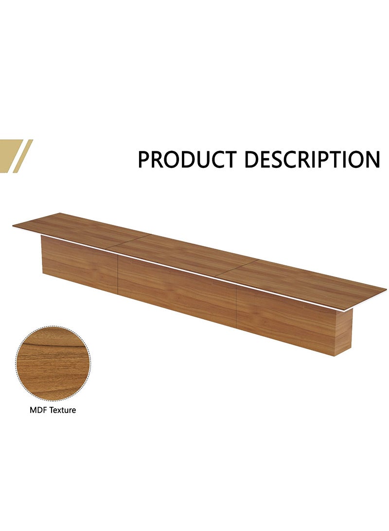 Mahmayi Mahmayi Ultra-Modern Conference Table for Office, Office Meeting Table, Conference Room Table (Natural Dijon Walnut, 600)  - Image 2