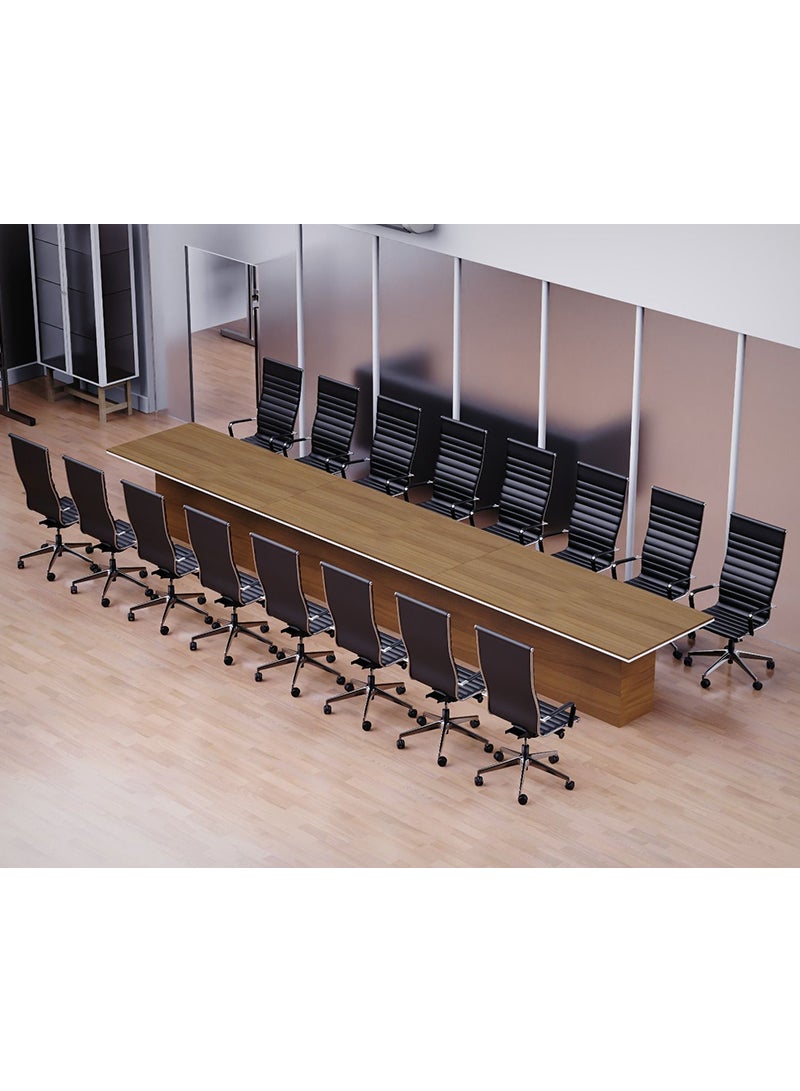 Mahmayi Mahmayi Ultra-Modern Conference Table for Office, Office Meeting Table, Conference Room Table (Natural Dijon Walnut, 600)  - Image 1