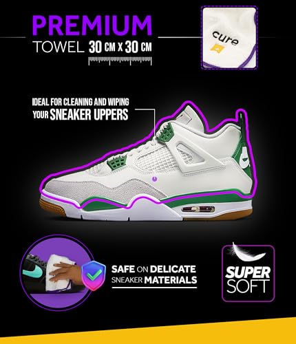 Crep protect منظف أحذية Crep Protect - مناشف الألياف الدقيقة الفاخرة لتنظيف الأحذية الرياضية - تنظيف شامل للنعل الأوسط، النعل الخارجي، والجزء العلوي - مقاسين في العبوة - Image 3