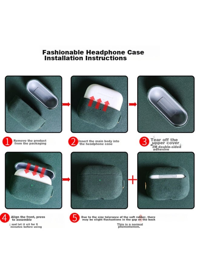 Escase Airpods 4 Case, Apple Fourth Generation Noise-cancelling Bluetooth Box, Plush Anti-dust Anti-fingerprint, Niche Outer Shell, Trendy, Comfortable Feel For Men And Women, Dark Green