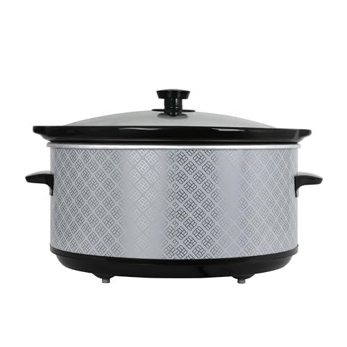 West Bend Slow Cooker 6-Quart Manual Crockery Style with Dishwasher Safe Oval Ceramic Crockpot and Glass Lid Two Temperature Settings Plus Keep Warm, 330-Watts, Silver - Image 5
