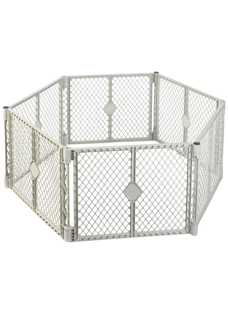 6-Panel Baby Play Yard is easy to set up, providing a safe play area anywhere. It is freestanding for added convenience - Image 2