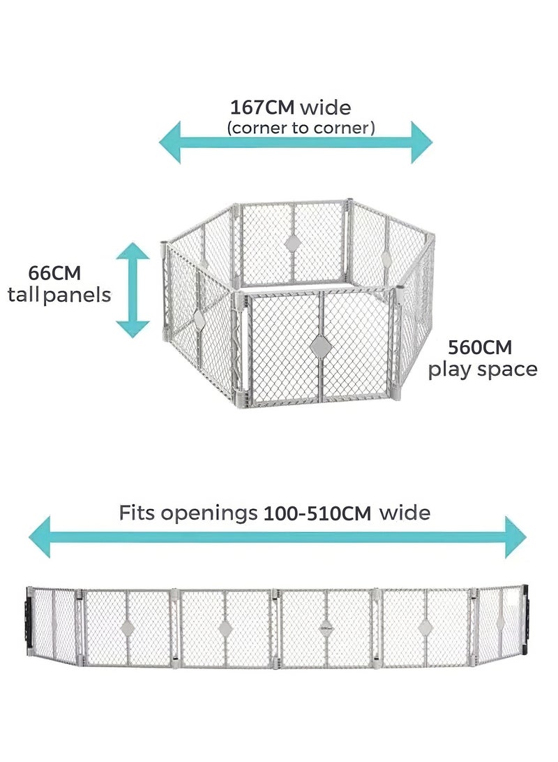 6-Panel Baby Play Yard is easy to set up, providing a safe play area anywhere. It is freestanding for added convenience - Image 4