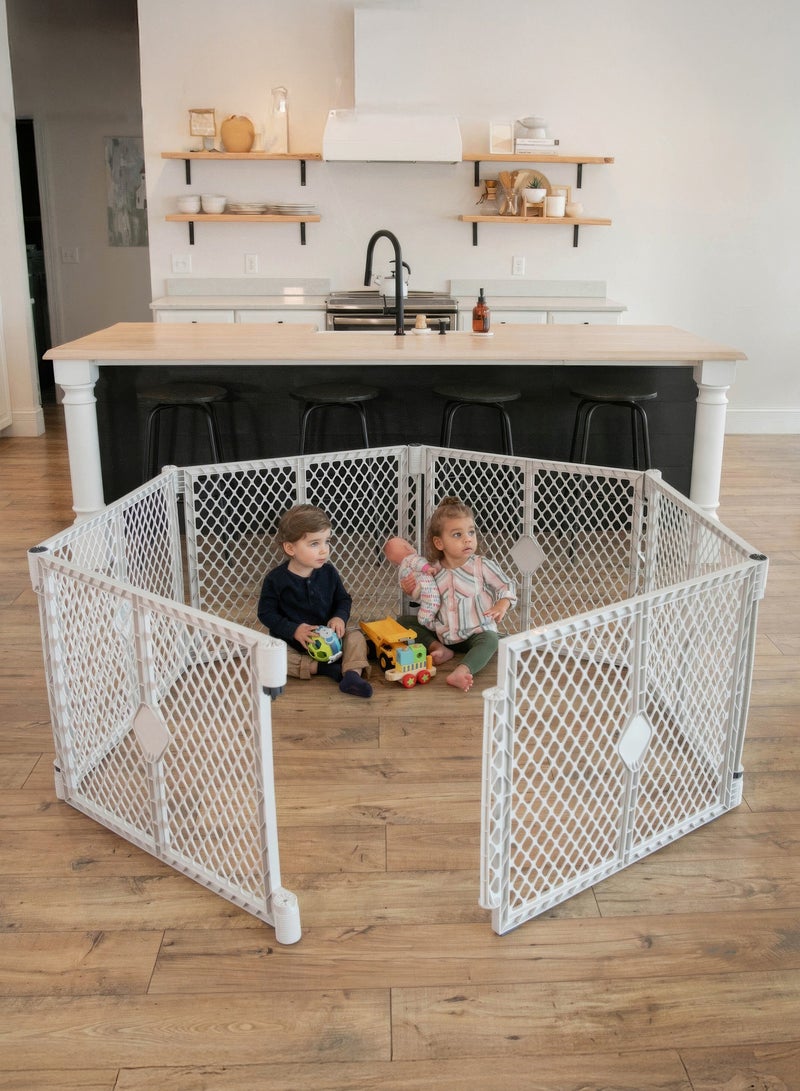 6-Panel Baby Play Yard is easy to set up, providing a safe play area anywhere. It is freestanding for added convenience - Image 1