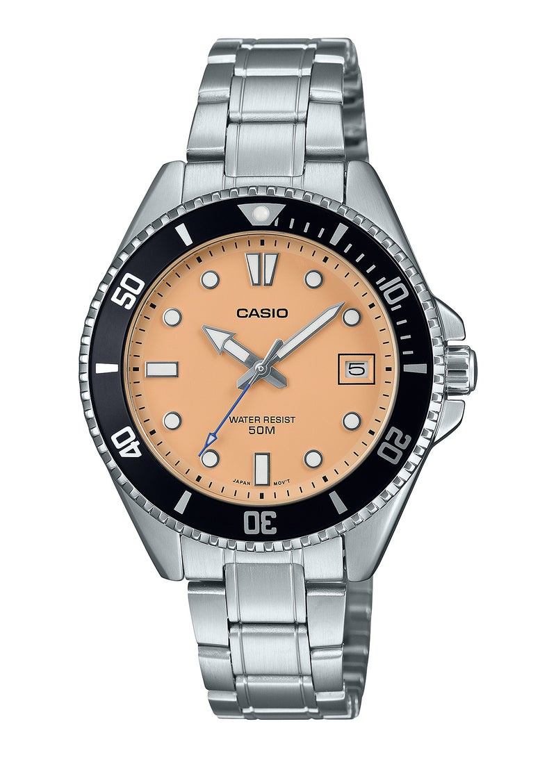 CASIO ساعة كاسيو MDV-10D-4A2VDF كوارتز بقرص أصفر من الفولاذ المقاوم للصدأ