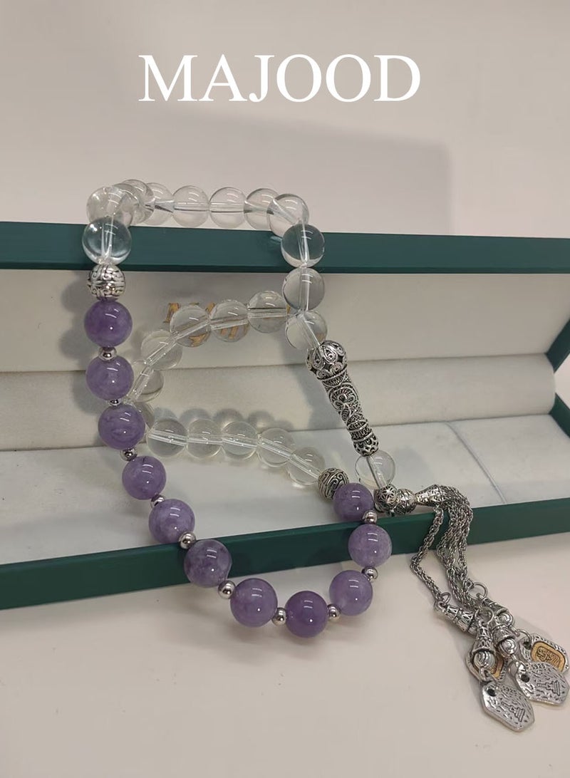 موجود التصميم الأصلي/33 خرزة صلاة من الكريستال الطبيعي/تسبيح/10 ملم - Image 1