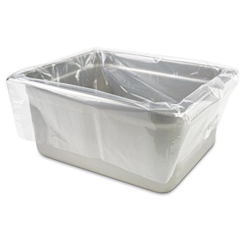 PanSaver Hotel Clear Pan Liners for Easy Clean Up - Disposable Buffet Pan Liners, Ovenable up to 400F (Half Medium/Deep Pan Liner - 14 x 23 in) - Image 1