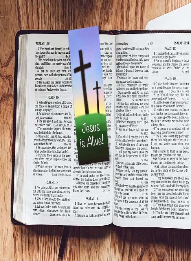 Logos Trading Post Children and Youth Bookmark, Easter, Jesus is Alive (Calvary), Matthew 28:6, Pack of 25, Handouts for Classroom, Sunday School, and Bible Study - Image 4