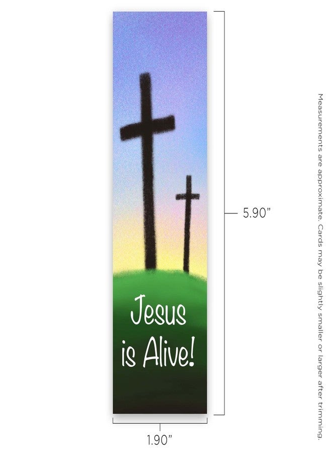 Logos Trading Post Children and Youth Bookmark, Easter, Jesus is Alive (Calvary), Matthew 28:6, Pack of 25, Handouts for Classroom, Sunday School, and Bible Study - Image 3