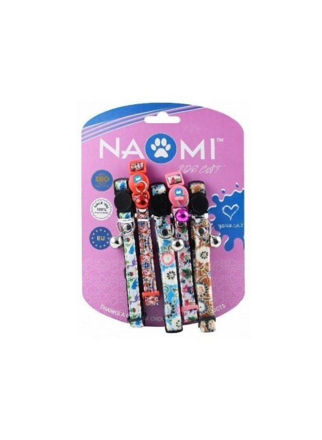 Naomi Assorted Cat Collars with Bellss 5pcs