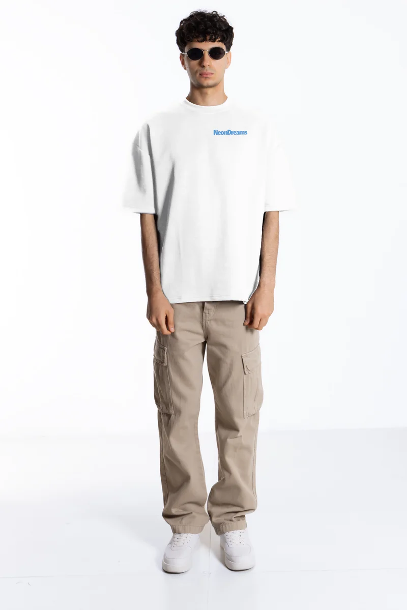 SHAPES PRINTED MIDWEIGHT COTTON BLEND T-SHIRT