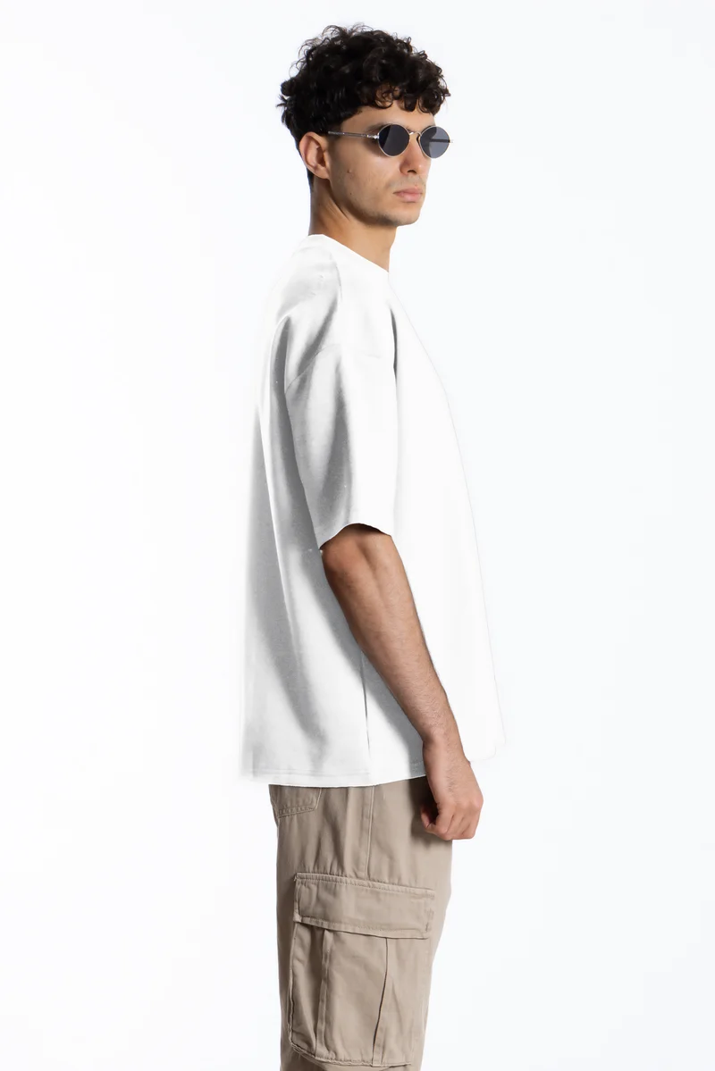 SHAPES PRINTED MIDWEIGHT COTTON BLEND T-SHIRT