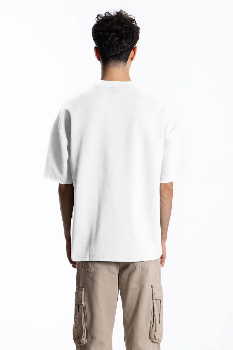 SHAPES PRINTED MIDWEIGHT COTTON BLEND T-SHIRT