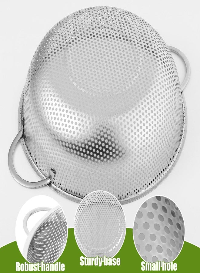 Cptoion 3 Pack Stainless Steel Colanders, Micro-Perforated Strainer Basket with Handle for kitchen, Metal Colander Strainer for Pasta, Fruits Vegetables, Noodles,Dishwasher Safe(1/3/5 Quart) - Image 4