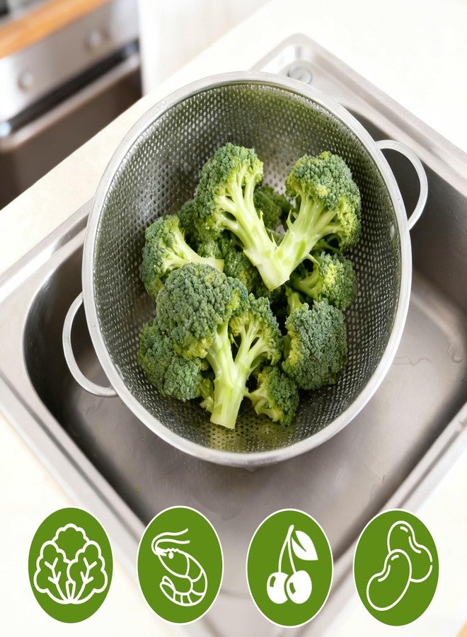 Cptoion 3 Pack Stainless Steel Colanders, Micro-Perforated Strainer Basket with Handle for kitchen, Metal Colander Strainer for Pasta, Fruits Vegetables, Noodles,Dishwasher Safe(1/3/5 Quart) - Image 5