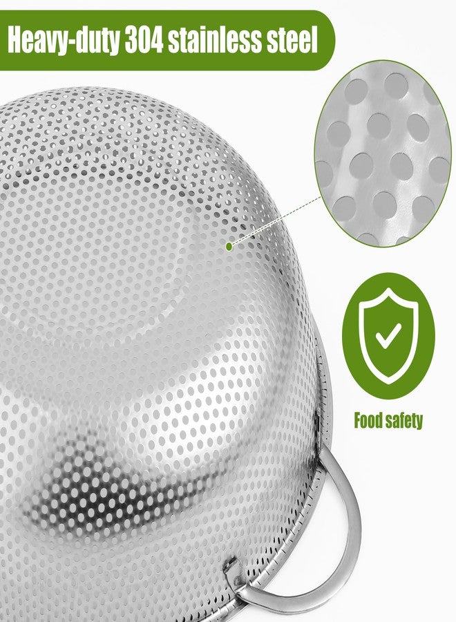 Cptoion 3 Pack Stainless Steel Colanders, Micro-Perforated Strainer Basket with Handle for kitchen, Metal Colander Strainer for Pasta, Fruits Vegetables, Noodles,Dishwasher Safe(1/3/5 Quart) - Image 3