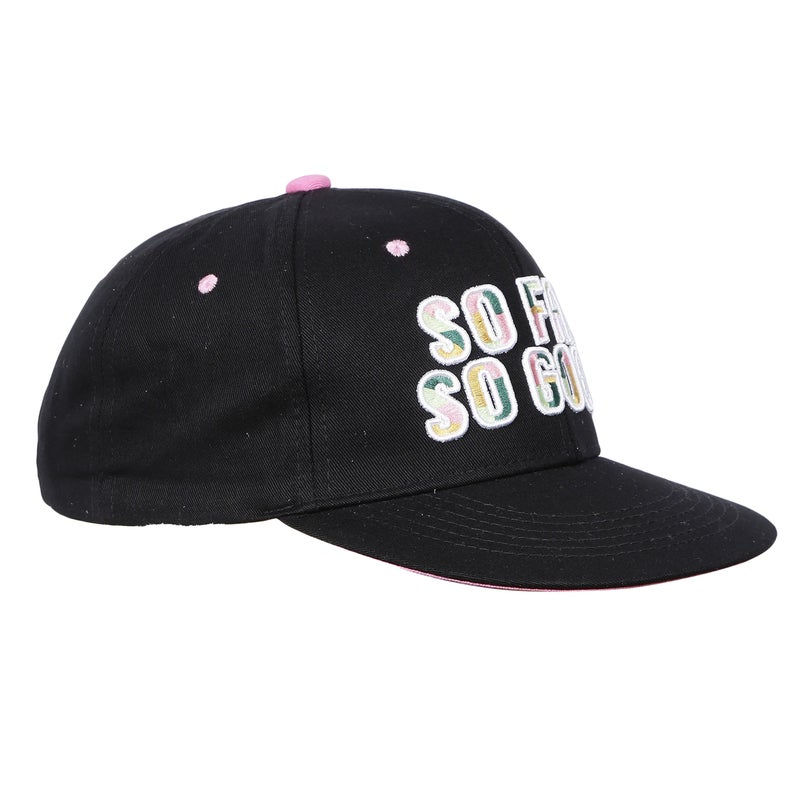 FabSeasons Black Cotton Casual Snapback Hat, Hiphop Caps and Flat Cap & Hat - Image 2