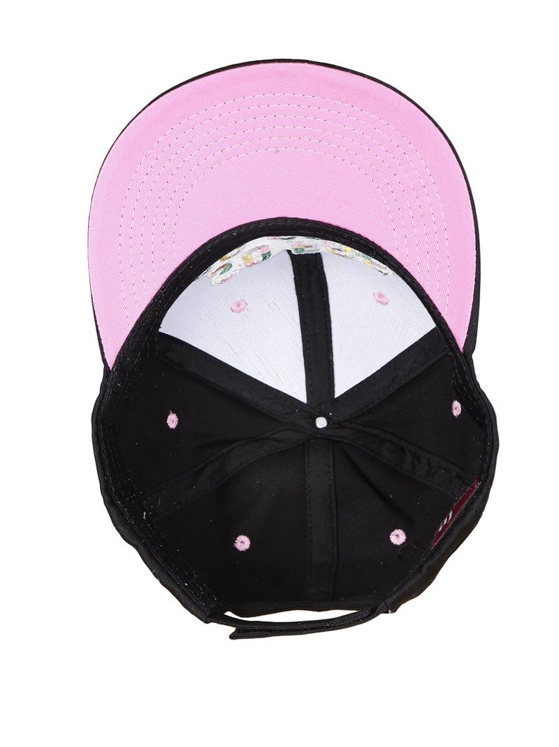 FabSeasons Black Cotton Casual Snapback Hat, Hiphop Caps and Flat Cap & Hat - Image 4