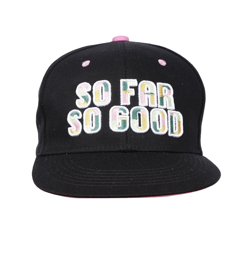 FabSeasons Black Cotton Casual Snapback Hat, Hiphop Caps and Flat Cap & Hat - Image 1