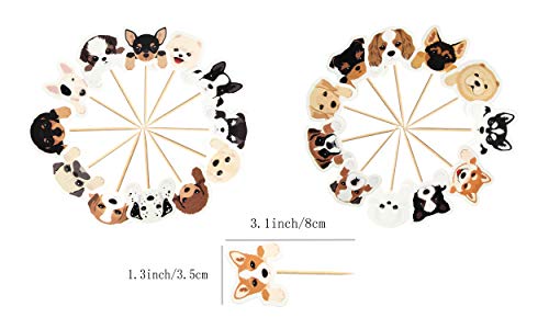 MEETINGU Set of 24 Puppy Cupcake Toppers Dog Adoption Pet Birthday Party Cake Decoration Supplies - Image 5