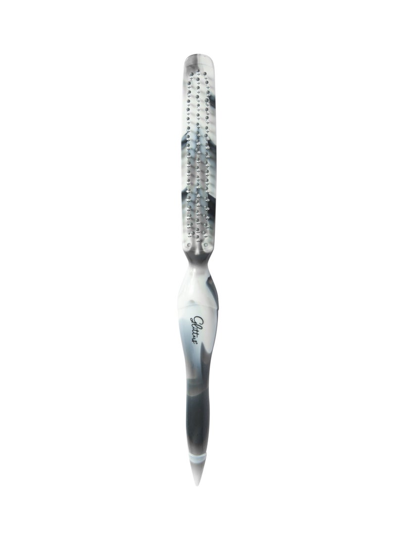 Glitters Hair Brushes for Men Women, Hole Design Hair Blow Drying Styling Brush Curve Brush Barber Brush for Long, Thick, Thin, Curly Hair, Slicked-back Hair - Image 1