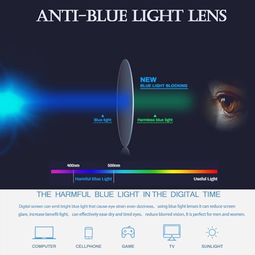 PORADAY Blue Light Blocking Glasses for Women Men 70s Retro Square Aviator Eyeglasses Rectangle Computer Eyewear(Clear Brown) - Image 3