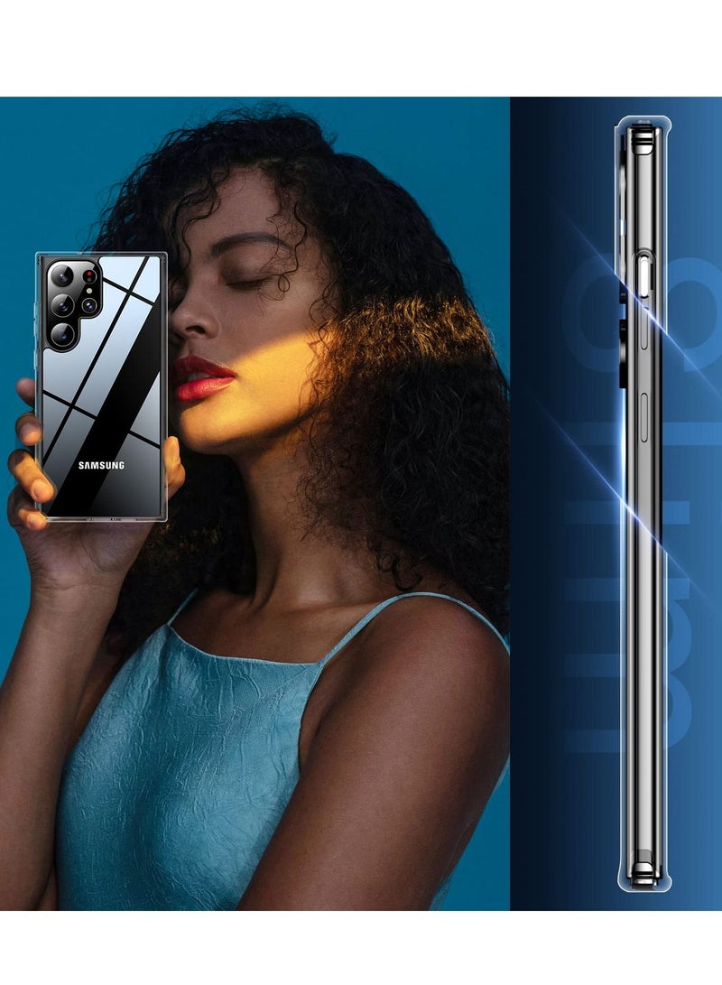 BORTONY Samsung Galaxy S23 Ultra Case Crystal Clear 2X HD Camera Lens Protectors Anti-Yellowing Military Grade Drop Proof Slim Fit Soft TPU Protective Cover - Image 5