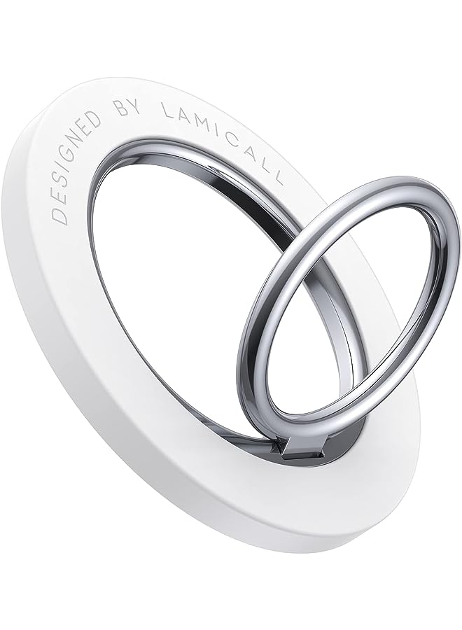 Lamicall Phone Ring Holder for MagSafe - Lamicall Magnetic Finger Phone Ring Stand Holder, Magnet Ring Grip, Compatible with iPhone 12 13, Pro, Pro Max, Mini, Mag Safe Accessories, Snow White - Image 1