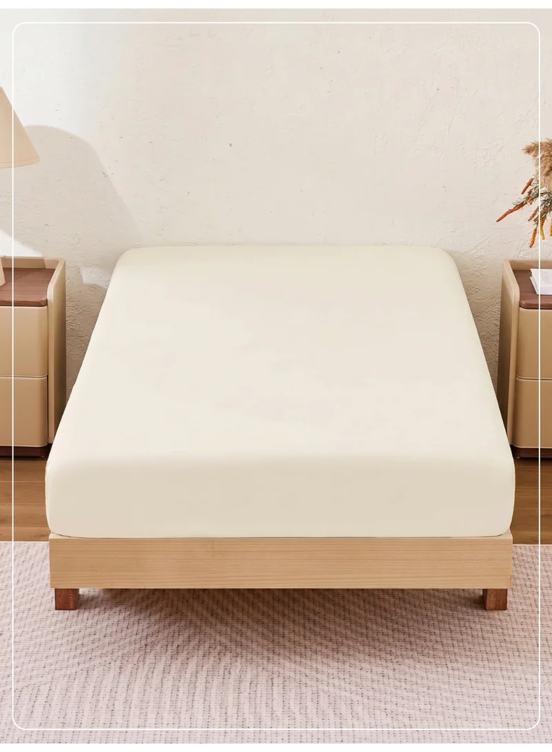 1 Pcs Single Fitted Sheet 90x200 cm | OEKO-TEX Certified Brushed Microfiber Deep Pocket Sheet with All Around Elastic | Ultra Soft, Wrinkle Resistant, Easy Care, Safe for Sensitive Skin