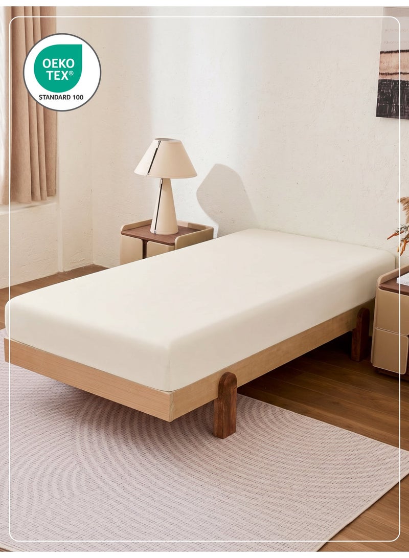 Donetella 1 Pcs Single Fitted Sheet 90x200 cm | OEKO-TEX Certified Brushed Microfiber Deep Pocket Sheet with All Around Elastic | Ultra Soft, Wrinkle Resistant, Easy Care, Safe for Sensitive Skin - Image 2