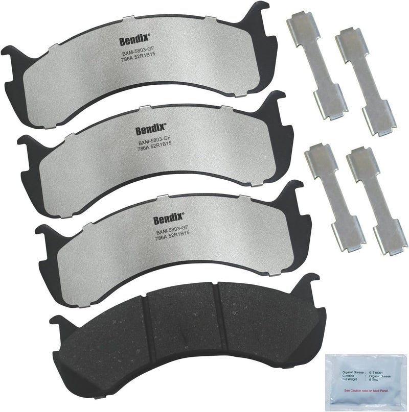 Bendix MKD786AFM Fleet Metlok Severe Duty Rear Brake Pads for for Fleet and Pursuit Vehicles - Image 2