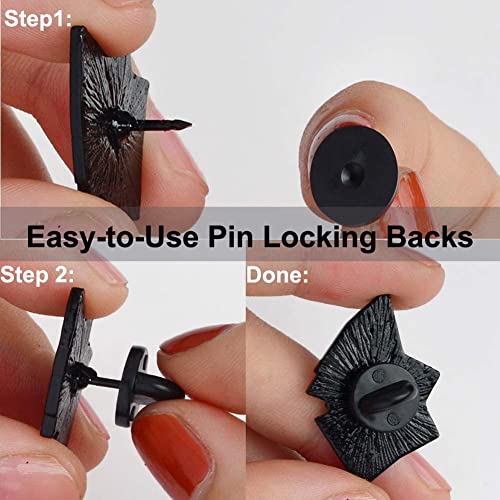 KASBEE Rubber Pin Backs, 50PCS Lapel Pin Backs, Pin Safety Backs for Brooch Tie Hat Badge Insignia, Black - Image 4