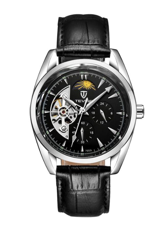 NIBEMINENT men PU Leather Analog Watch 795a - Image 1