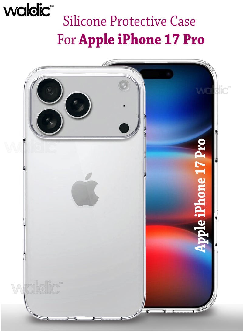 Waldic Apple iPhone 17 Pro Premium Case | Premium Silicone Case Cover Designed for Apple iPhone 17 Pro   | Apple iPhone 17 Pro   Case Camera and Drop Protection Thin Protective Back Cover Case for Apple iPhone 17 Pro - Clear - Image 1