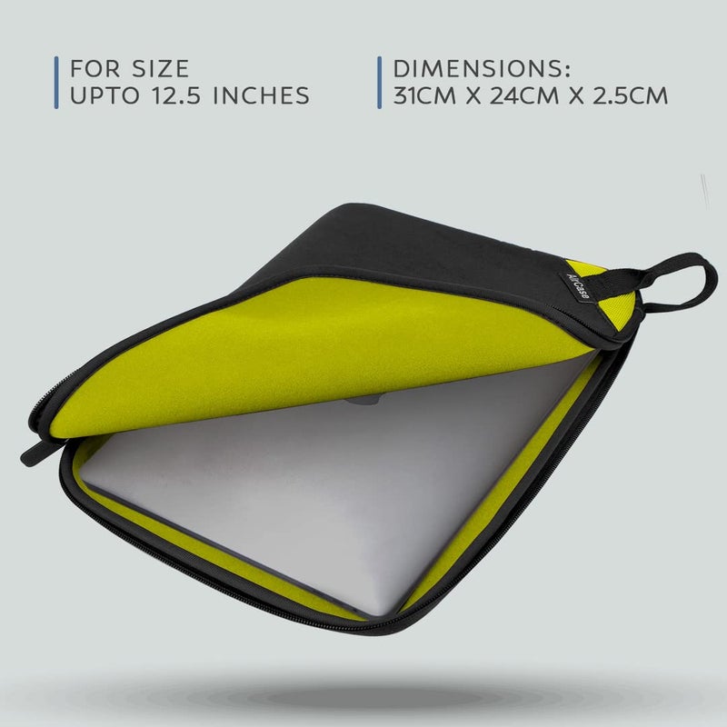 AirCase Neoprene Tablet Sleeve Bag/Case/Cover fits 11.6-Inch, 12.5-Inch Laptop/Tablet, for Samsung/Ipad/Oppo/Realme/Xiaomi/Redmi Pad, Oneplus Pad Tablets, with Fleece Inside (Black) - Image 3