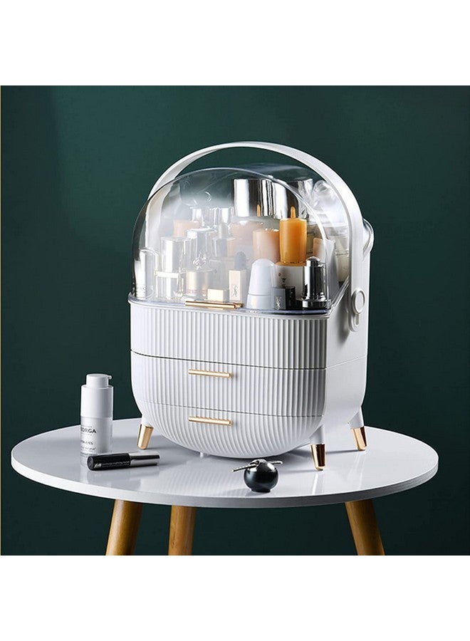 Ostin Cosmetic Display Cases, Dust Water Proof Cosmetics Storage Display skincare Case, Suitable for Bathroom Countertop and Bedroom Vanity Dresser (White) - Image 2