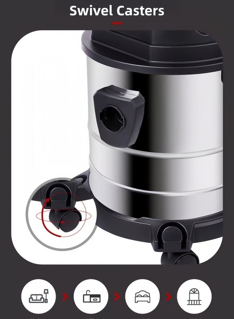 Bolivia's Drum Vacuum Cleaner 20L Dust Bag Capacity With Dust Indicator, Dry And Air Blow Function And Low Noise Operation 20 L  Powerful Motor - Image 5