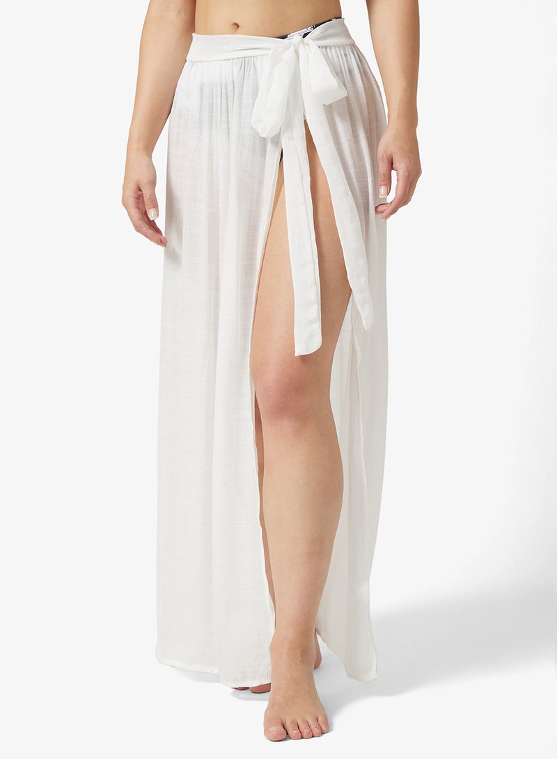 جينجر تنورة ملفوفة بأسلوب سارونج شفافة - Image 1