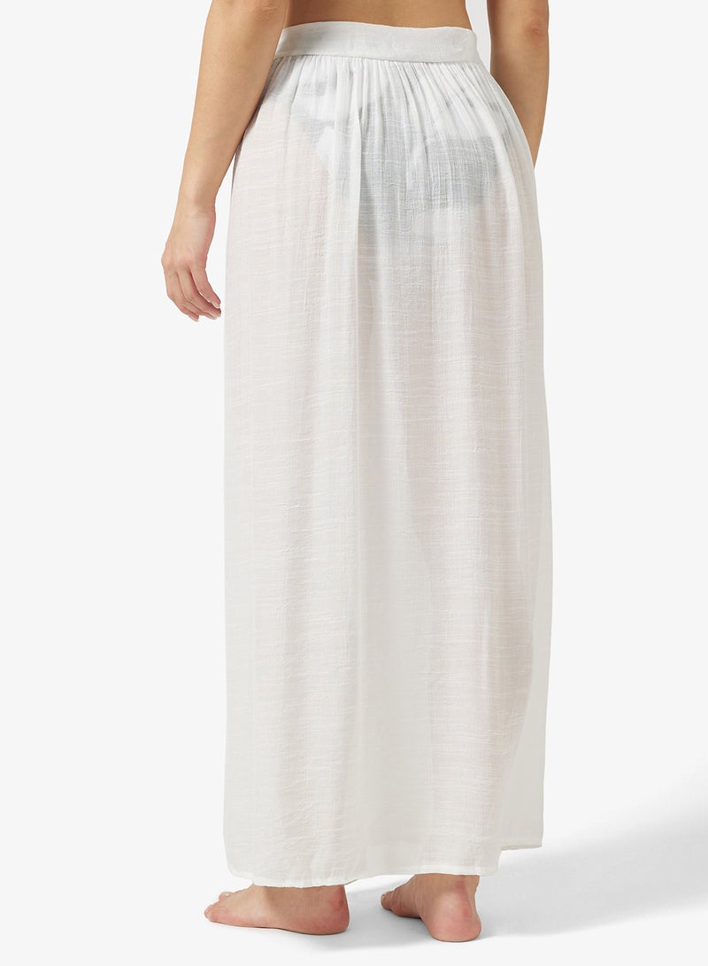 جينجر تنورة ملفوفة بأسلوب سارونج شفافة - Image 3