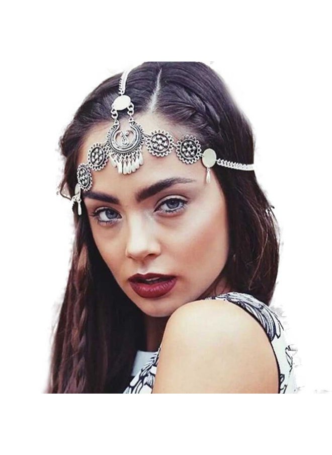 Missgrace - HMetal Chain Jewelry Headband Head Hair Band Tassels Pearl - Image 1