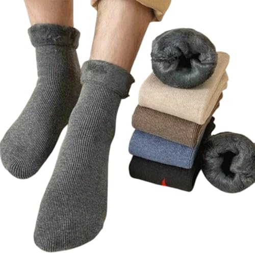 WKLOUYHE Mens Wool Socks Heavy Thick Socks Thermal Fuzzy Warm Comfort Crew Winter Socks For Women_Free Size(Pack Of 06,Multicolour) - Image 1