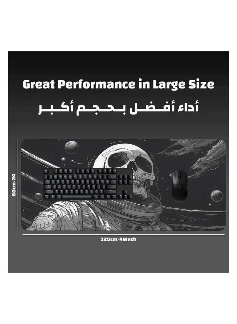 YASA GAME Extended Large Gaming Mouse Pad 120 X 60 cm XXL Full Desk Art style & Mousepad Non-Slip Rubber Base Big Keyboard Mat with Stitched Edges water resist for Gaming from Yasa ( SkullScape ) - Image 4