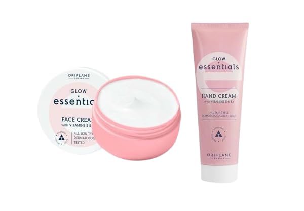Oriflame Glow essentials face cream with vitamins E and B375 ml and Essentials Glow Hand Cream with vitamins E and B375 ml combo - Image 4