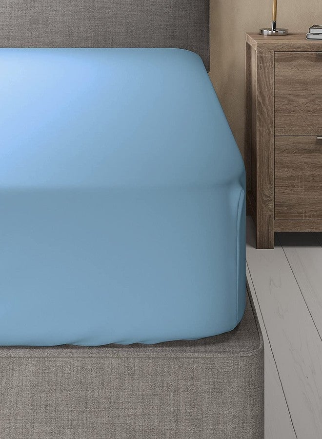 Royal Bedding ملاءة سرير رويال بيدينج، مصنوعة من مزيج من الفسكوز المصنوع من الخيزران والقطن، ناعمة كالحرير، 60% فسكوز من الخيزران و40% قطن، مقاس توين إكس إل، لون أزرق - Image 2