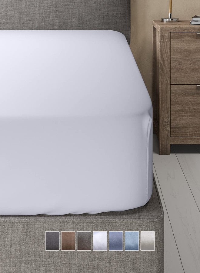 Royal Bedding ملاءة سرير رويال بيدينج، مصنوعة من مزيج من الفسكوز المصنوع من الخيزران والقطن، ناعمة كالحرير، 60% فسكوز من الخيزران و40% قطن، مقاس توين إكس إل، لون أزرق - Image 4