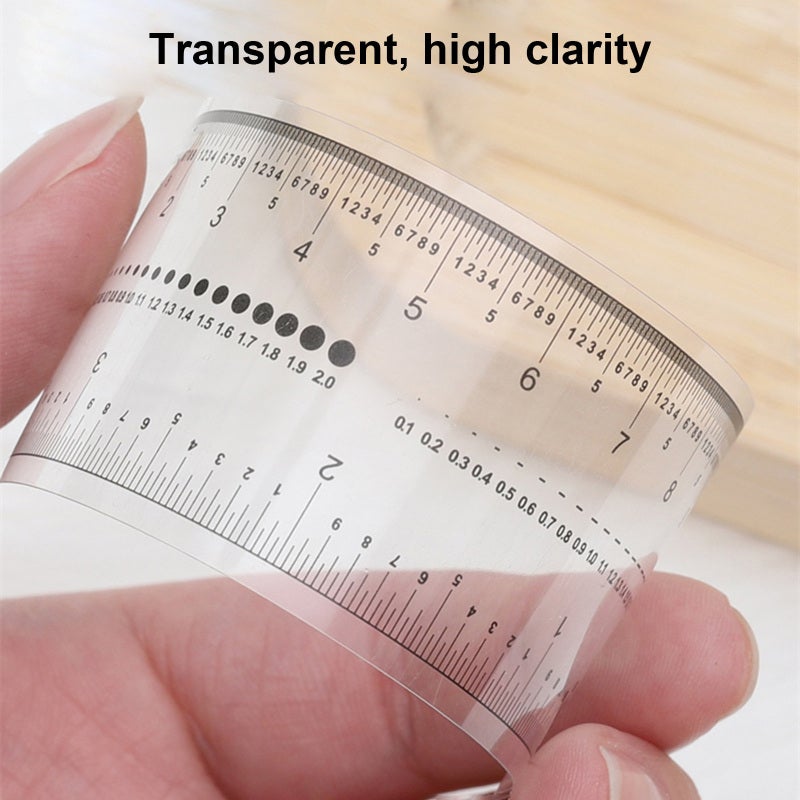 Transparent PVC Soft Ruler - Clear Easy-To-Use Scale Dual Inch Centimeter Markings Fake Nails Measuring Ruler for Nail Art Professionals & DIY Enthusiasts - Image 5