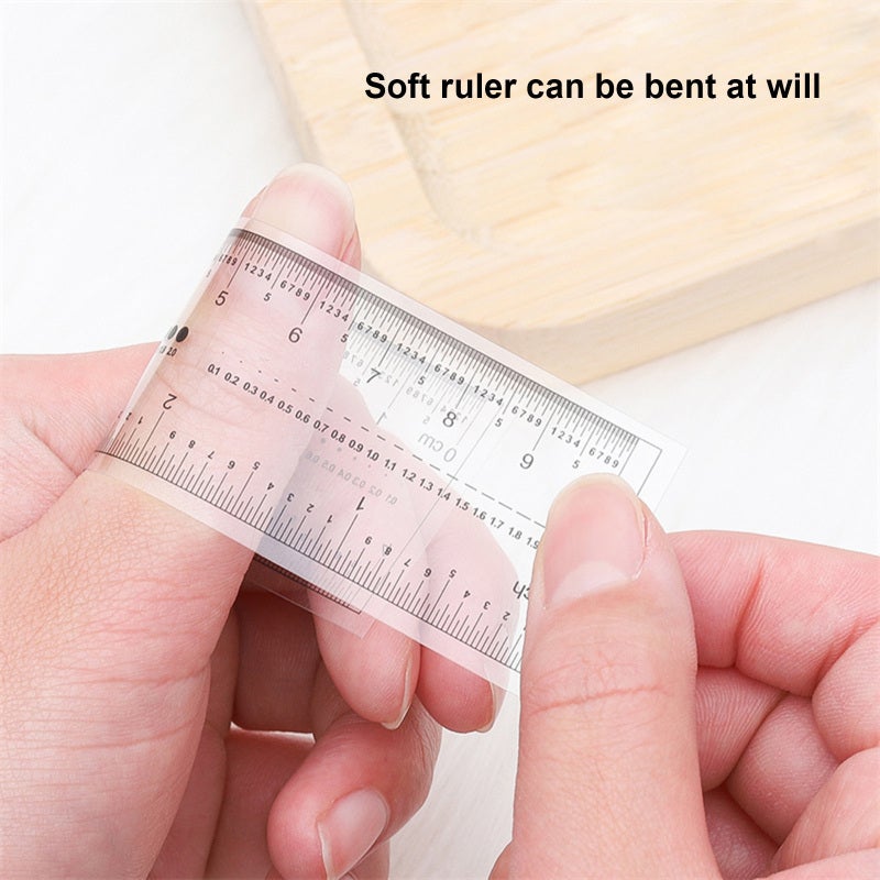 Transparent PVC Soft Ruler - Clear Easy-To-Use Scale Dual Inch Centimeter Markings Fake Nails Measuring Ruler for Nail Art Professionals & DIY Enthusiasts - Image 4